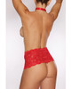 Allure Posh & Spicey Pearl Thong with Collar - Red