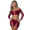Exposed Seamless Crop Top & Short Set - Burgundy