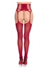Leg Avenue Faux Lace-Up Stockings with Attached Waist Cincher Garter Belt back view