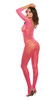 Dreamgirl Fishnet Open Crotch Bodystocking - Neon Pink