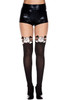 Music Legs Cartoon Skull Print Thigh Hi  Look Spandex Pantyhose