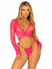 Leg Avenue 2pc Daisy Lace Crop Top & Side Tie Panty