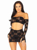 Leg Avenue Checkerboard Bandeau, Mini Skirt, & Arm Warmers