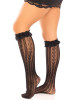 Leg Avenue Sweetheart Ruffle Cuff Knee Highs - Black Leg Avenue Sweetheart Ruffle Cuff Knee Highs - Black
