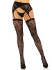 Leg Avenue 2pc Rachel Lace Thigh Highs & Garter Belt - Black Leg Avenue 2pc Rachel Lace Thigh Highs & Garter Belt - Black