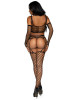 Leg Avenue 3pc Net Crop Top, Garter Stockings & Gloves - Black Leg Avenue 3pc Net Crop Top, Garter Stockings & Gloves - Black