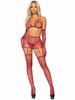 Leg Avenue 5pc Rhinestone Bikini Top, Skirt, G-string, Gloves, & Stockings