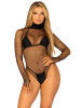 Leg Avenue Fishnet High Neck Long Sleeved Bodysuit with Snap Crotch Leg Avenue Fishnet High Neck Long Sleeved Bodysuit with Snap Crotch