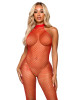 Leg Avenue Industrial Net Racer Neck Backless Bodystocking - Red Leg Avenue Industrial Net Racer Neck Backless Bodystocking - Red