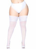 Leg Avenue Spandex Sheer Thigh Highs with 5" Silicone Stay Up Lace Top - Queen Size