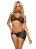 Leg Avenue 3pc Rhinestone Halter Bra Top, G-String Panty, & Sarong