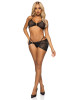 Leg Avenue 3pc Rhinestone Halter Bra Top, G-String Panty, & Sarong