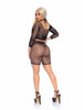 Leg Avenue 2pc Rhinestone Fishnet Crop Top & Biker Shorts - Black Leg Avenue 2pc Rhinestone Fishnet Crop Top & Biker Shorts - Black