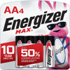 Energizer Max AA Alkaline Batteries - 4 Pack