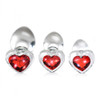 Booty Sparks 3pc Red Heart Gem Glass Plug Set Booty Sparks 3pc Red Heart Gem Glass Plug Set