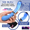 Prisms Vibra-Glass 10X Bleu Dual Ended G-Spot Silicone/Glass Vibrator