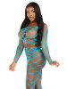 Leg Avenue 2pc Net Crop Top & Footless Tights - Blue Leg Avenue 2pc Net Crop Top & Footless Tights - Blue