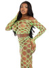 Leg Avenue 2pc Net Crop Top & Footless Tights - Neon Green Leg Avenue 2pc Net Crop Top & Footless Tights - Neon Green