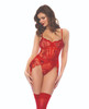 Mapale Sequin Embellished Bodysuit with Attachable Garter Straps