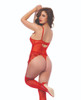 Mapale Sequin Embellished Bodysuit with Attachable Garter Straps
