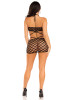 Leg Avenue Keyhole Halter Net Mini Dress - Black Leg Avenue Keyhole Halter Net Mini Dress - Black