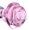 Booty Sparks Pink Rose Glass Anal Plug - Small