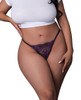 Exposed Leather & Lace Collection Lace Thong