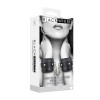 Ouch! Black & White Plush Bonded Leather Wrist Cuffs