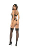 Mapale Nude/Black Garter Bodysuit