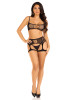 Leg Avenue 2pc Fishnet Bra Top & Garter Harness - Black Leg Avenue 2pc Fishnet Bra Top & Garter Harness - Black