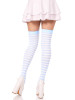 Leg Avenue Nylon Striped Thigh Highs - Blue Leg Avenue Nylon Striped Thigh Highs - Blue