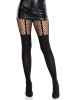 Leg Avenue Opaque Garter Illusion Tights with Net Thigh Detail