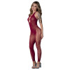 Exposed Seamless Halter Bodystocking - Burgundy