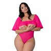 Exposed Pink Kink Flutter Sleeve Teddy