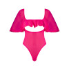Exposed Pink Kink Flutter Sleeve Teddy