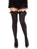 Leg Avenue Lace Garter Sheer Striped Thigh Highs - Black Leg Avenue Lace Garter Sheer Striped Thigh Highs - Black