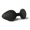 Black Silicone Anal Plug with Purple Gem - Small Black Silicone Anal Plug with Purple Gem - Small