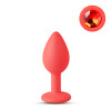 Red Silicone Plug with Red Gem - Small
