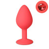 Red Silicone Plug with Red Gem - Medium