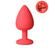 Red Silicone Plug with Red Gem - Large