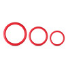Silicone Triple Cock Ring Set - Red