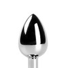 Metallic Metal Anal Plug with Jewel - Clear