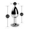 Metallic Metal Anal Plug with Jewel - Small