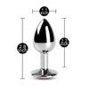 Metallic Metal Anal Plug with Jewel - Small