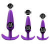 3pc Silicone Anal Plug Set - Purple