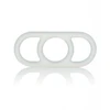Full view of Dr. Joel Kaplan clear silicone Pump Erection Enhancer highlighting its stretchy donut shape, dual handles, and 1.5 inch inner diameter