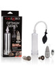 CalExotics Sta-Hard Erector Set complete kit showing 7.5 inch clear penis pump cylinder, EZ squeeze bulb with release valve, All-Star enhancer ring, stretchy masturbator sleeve, and multi-speed vibrating bullet