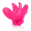 Close-up of the 3.25 inch by 1.25 inch pink silicone penetrating probe on CalExotics Venus Butterfly Remote Venus Penis with smooth tapered tip for deep internal stimulation