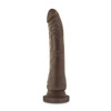 Dr. Skin 8.5 inch Realistic Dildo in realistic brown-tone TPE showing its full realistic shaft, detailed head with subtle veins, and strong suction cup base for hands-free or harness play