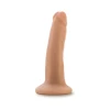 Side profile of Dr Skin 5.5 inch Dildo with Suction Cup demonstrating its realistic curve, subtle vein texture, and full 5.5 inch insertable length in flesh-tone TPE
